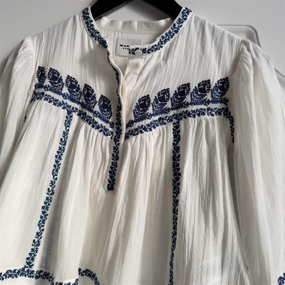 Isabel Marant Etoile Juline Top, Ecru/Blue 